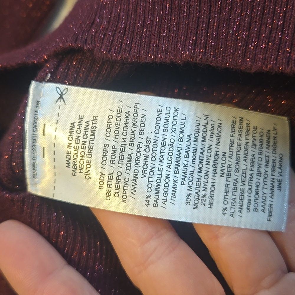 NWT Lauren Ralph Lauren Ribbed Turtle Neck Sweater In Pinot Noir Size Small - Picture 7 of 7